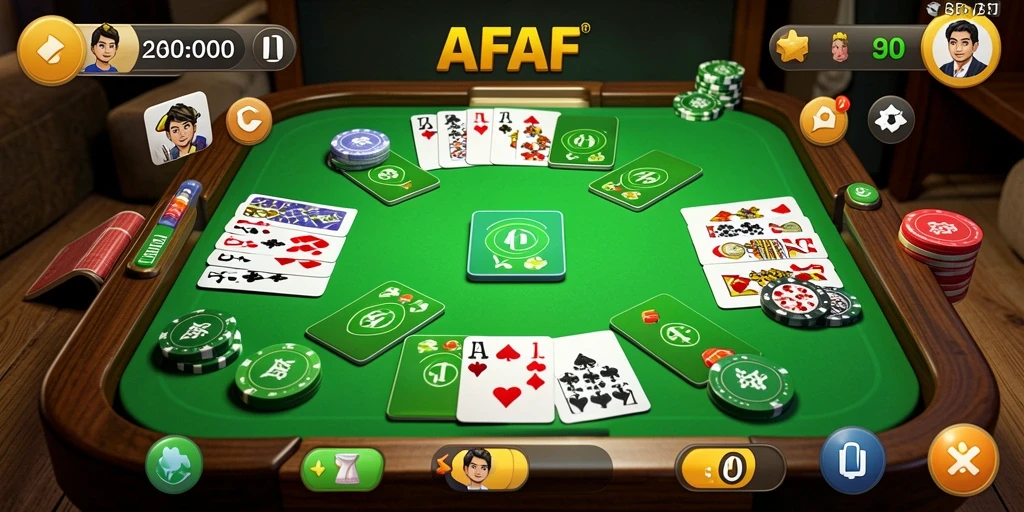 Tampilan gameplay Gaple yang seru dan interaktif pada AFAF.