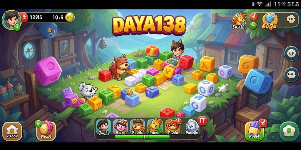 Tangkapan layar utama DAYA138 menampilkan gameplay Puzzle yang menantang dan interaktif.