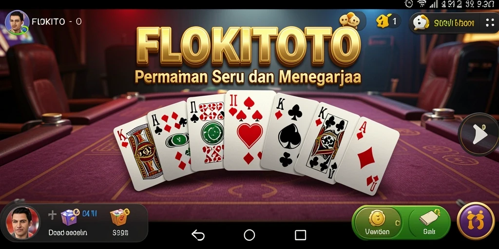 Screenshot menunjukkan gameplay menarik FLOKITOTO dalam permainan Domino.