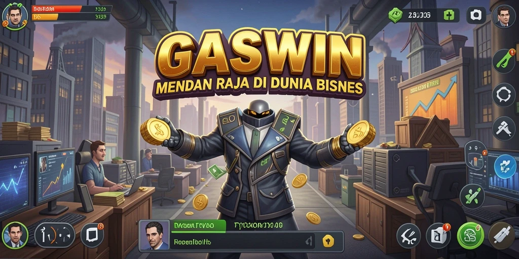 Screenshot gameplay GASWIN menampilkan strategi sukses dalam bisnis Tycoon.