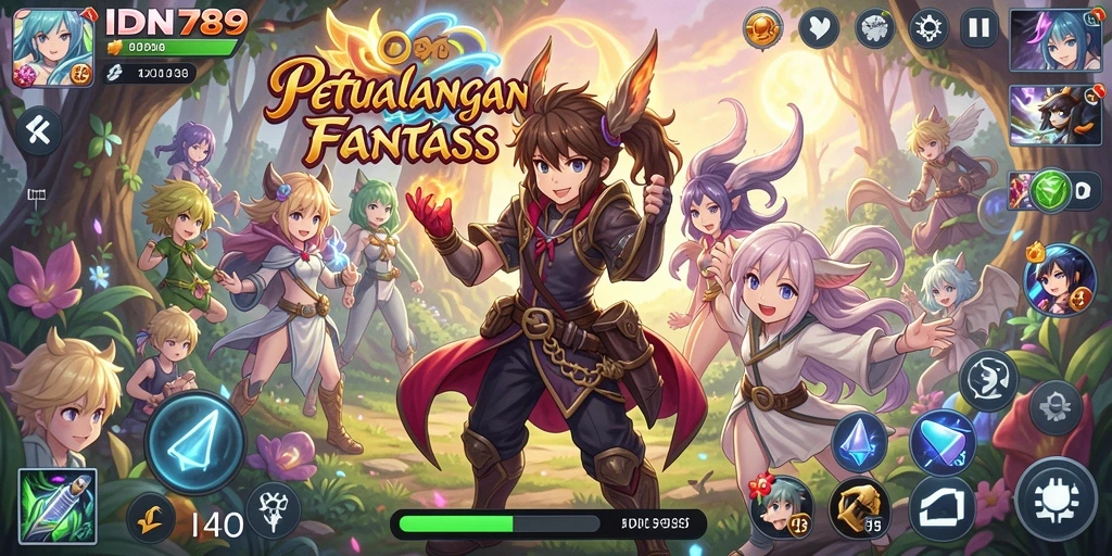 Tampilan gameplay menakjubkan dengan karakter anime favorit.
