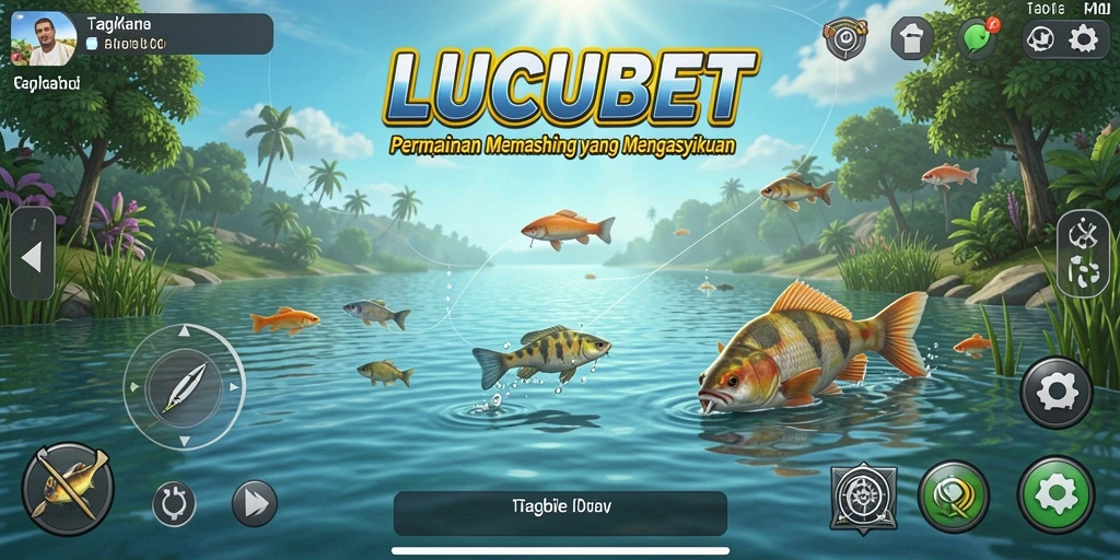 Tampilan gameplay LUCUBET dengan berbagai jenis ikan yang menarik.