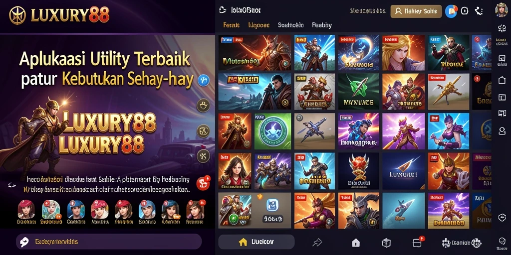 Screenshot utama LUXURY88 menunjukkan fitur pengingat dan manajemen tugas.