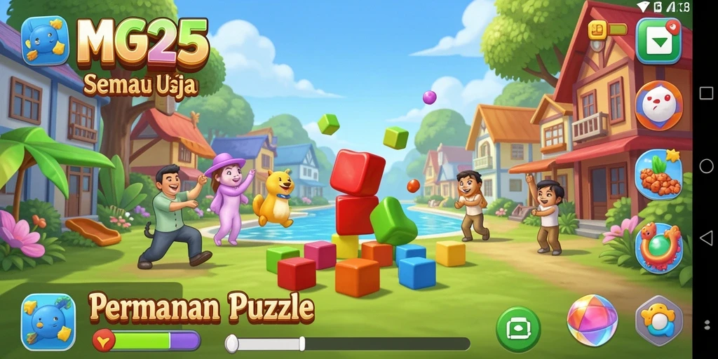 Screenshot menampilkan gameplay menantang dari game Puzzle MG525.