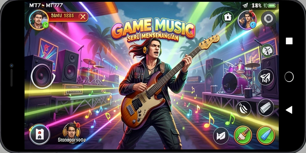 Screenshot gameplay MT777 menunjukkan keseruan bermain musik.