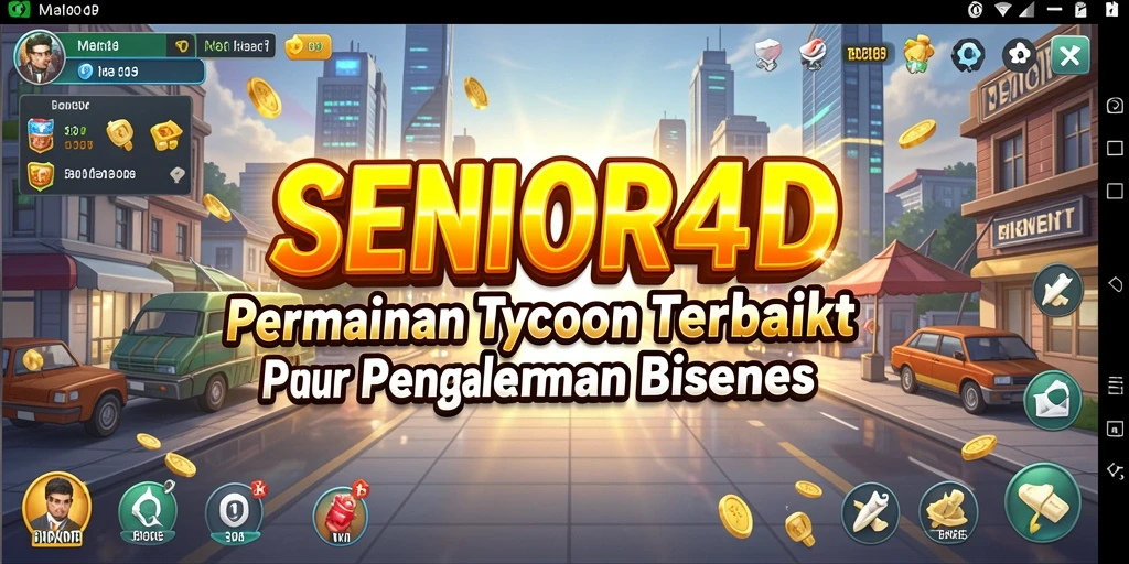 Tampilan gameplay SENIOR4D yang menarik saat mengelola bisnis.
