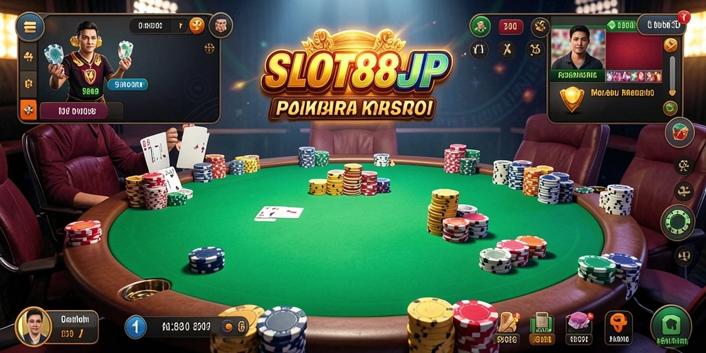 Screenshot gameplay Poker di SLOT88JP dengan tampilan yang menarik.