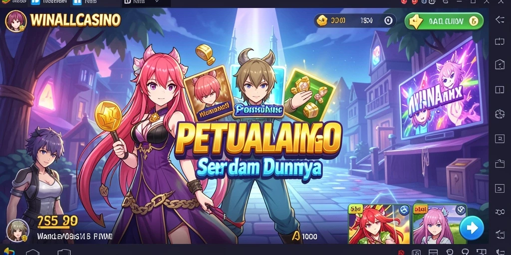Tampilan gameplay <strong>WINALLCASINO</strong> yang menampilkan karakter Anime yang dinamis.